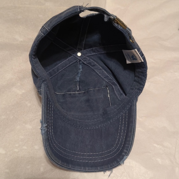 Distressed Denim Baseball Cap - Picture 4 of 16